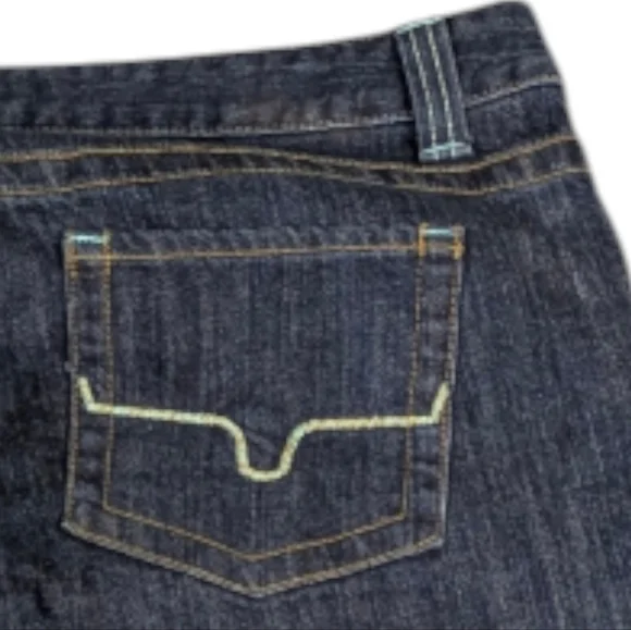 Kimes Ranch Teal Gypsy Straight Jeans Made USA Western Denim 16/38 J1842